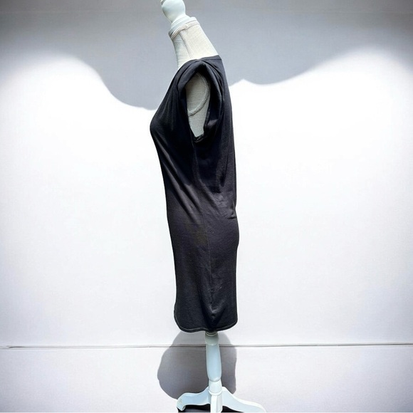 🌻St. Roche Black "Echo" Padded Shoulder Mini Shirt Dress Size Small $285 Retail - Picture 7 of 14